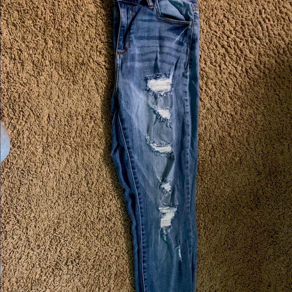 Medium wash blue jeans